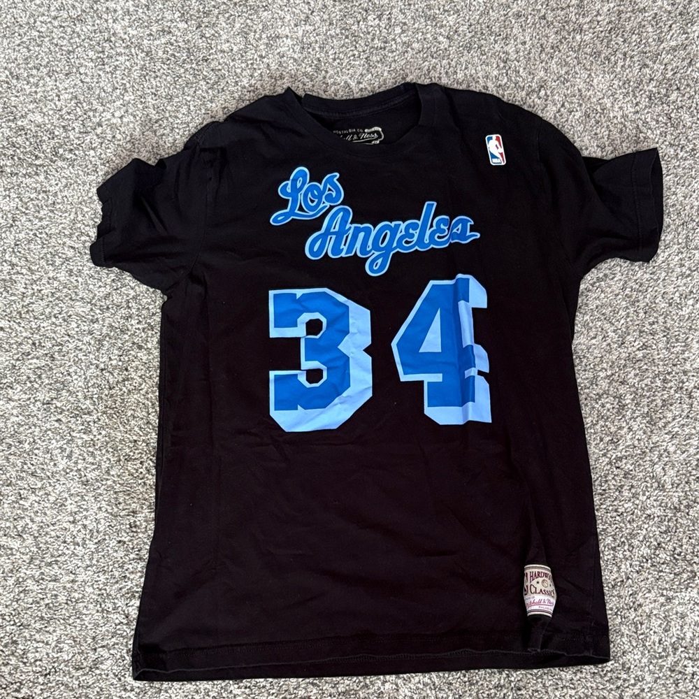 Mitchell & Ness Kids Black Tee with Blue Los Angeles 34